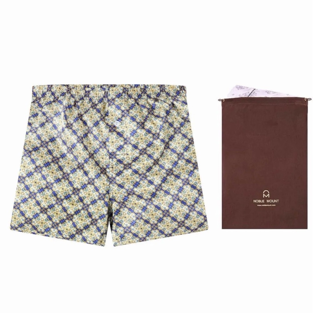 New Noble Mount Satin Lounge Short Boxers Premium Silk-like Shorts in Dust Bag